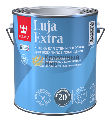 Tikkurila Luja 20 EXTRA / Тиккурила Луя 20 EXTRA полуматовая краска для влажных помещений