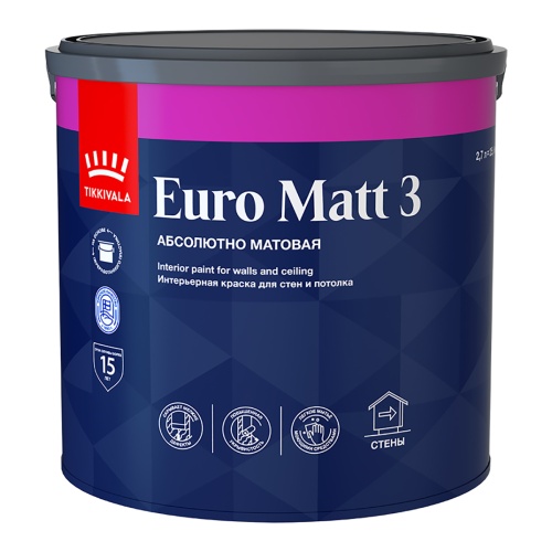 Tikkivala Euro Matt 3 / Тиккевала Евро Мат 3 краска глубокоматовая латексная