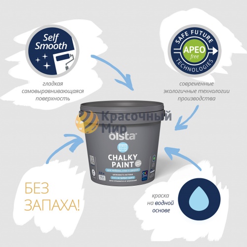 Краска CHALKY PAINT краска для мебели стен и дверей фото 6