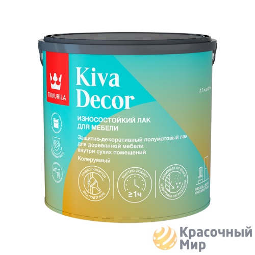 TIKKIVALA Kiva decor лак для мебели износостойкий полуматовый