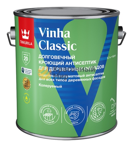 Tikkurila Vinha classic / Тиккурила Винха Классик антисептик кроющий, водоразбавляемый