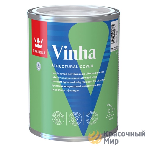 Tikkurila Vinha / Тиккурила Винха кроющий антисептик для древесины водорастворимый