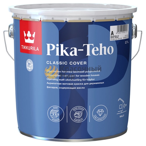 Tikkurila Pika Teho / Тиккурила Пика Техо водорастворимая фасадная краска для дерева