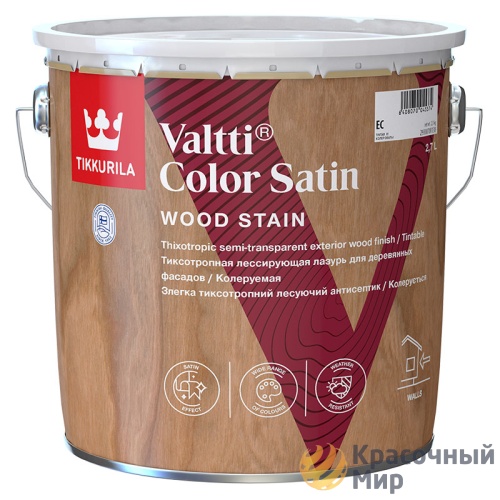 Tikkurila Valtti Color Satin / Тиккурила Валтти Колор Сатин лессирующий антисептик для дерева